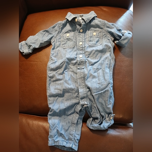 Denim Blue Kids Jumpsuit - Picture 1 of 5